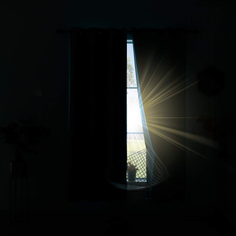 KOUFALL Nursery Curtains Boy Blackout, Thermal Insulated Curtains for Baby Room, Wide 52 x 63 Inch Length, Egg Blue Aqua Pool Green - Image 4